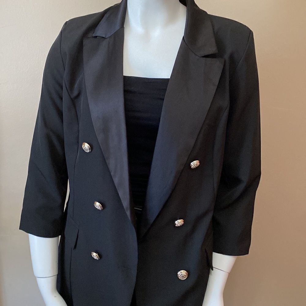 NWT Boohoo Plus Button Tuxedo Dress - Size: UK 20 - Picture 9 of 16